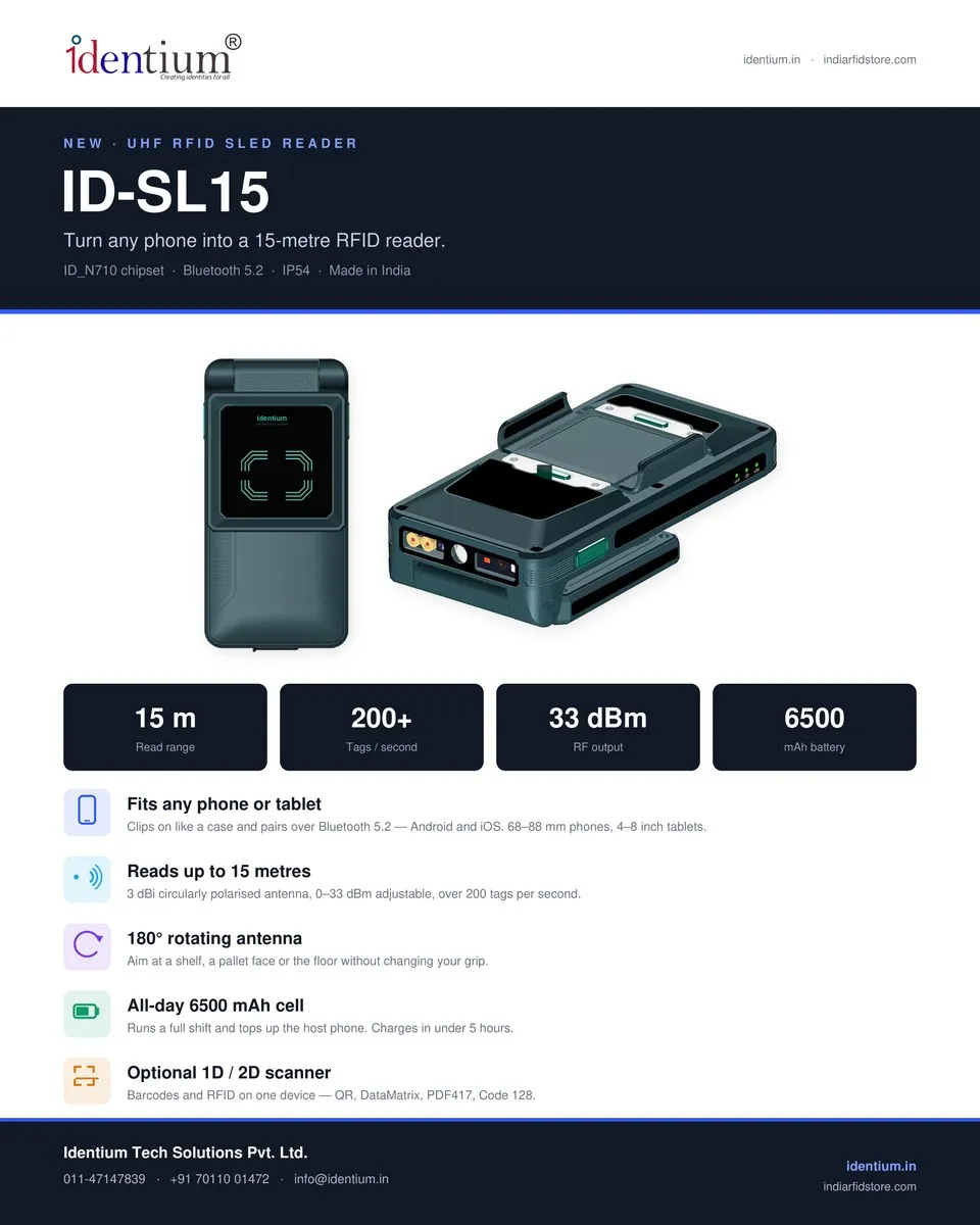 UHF RFID Bluetooth Sled Reader ID-SL15