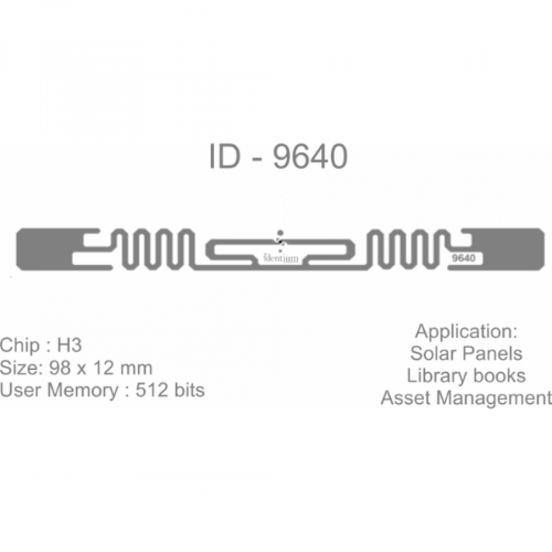 UHF RFID Wet Inlay ID- 9640 | UHF TAGS & UHF INLAY